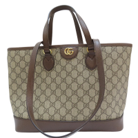 【二手名牌BRAND OFF】GUCCI 古馳【再降價】棕色 PVC帆布 Ophidia 两用包 765043