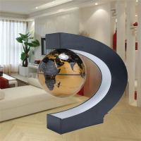 Dekorasi Rumah Magnetic Floating Globe Bola Dunia Melayang dengan Lampu Warna-warni dan Base Hitam E
