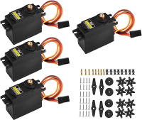 [6-Pack] MG996R เซอร์โวมอเตอร์ดิจิตอลเกียร์โลหะความเร็วสูงสำหรับเฮลิคอปเตอร์ JR RC รถยนต์ เรือ หุ่นย