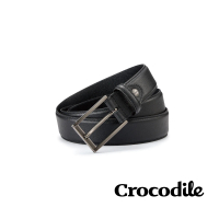 【Crocodile】鱷魚皮件 打洞真皮皮帶 休閒皮帶推薦 男皮帶 35MM-0102-35009-黑色(中性皮帶 禮物