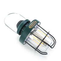 【職人工具】185-CLLY07G 掛式手提燈 戶外應急照明燈 照明燈具 LED燈 露營必備(露營吊燈 綠色復古露營燈)