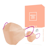 【川鈜】4D韓版3層立體醫用口罩2盒-雙鋼印-粉嫩橘(10片/盒)