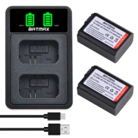 2X 2000mAh NP-FW50 NP FW50 Battery + LED USB Charger for Sony A6000 Battery A6400 A6300 A6500 A7 A7II A7RII A7SII A7S