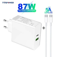 USB-C PD 87W Power Supply PD87W/65W Wall Charger Laptop Adapter For MacBook iPad Pro iPhone 13 14 11 USB 2.4A for Samsung Huawei