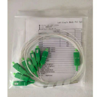 FTTH fiber optical pvc plc splitter SC APC 1x8 PLC splitter 0.9mm 1:8 splitter 10pcs