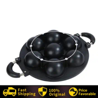 7-Hole Cake Cooking Pan Cast Iron Omelette Pan Non-stick Cooking Pot Breakfast Egg Cooking Pie Cake Mold Cookware