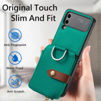 Anti-Drop Wallet Protective Case for Samsung Galaxy Z Flip 5 4 Flip4 Flip5 Flip 3 2 5G Flip3 Flip2 Card Pocket Phone Bag Cover