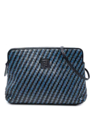 Fendi 二手 Fendi 編織皮革 FF 斜背包