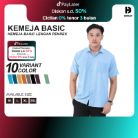 BROGUY Kemeja Basic Pria Lengan Pendek Casual Slimfit Distro