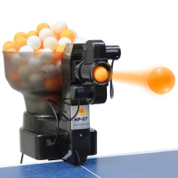 Table Tennis Robot Ping Pong Ball Machine Serves 40mm Ping Pong Balls Automatic Table Tennis Machine for Training Solo Trainer