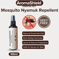 AromaShield Natural Mosquito Repellent Spray 100ml | Penghalau Nyamuk Berkesan | Lemongrass & Eucaly
