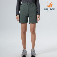 Hilltop 山頂鳥 Mt.Kumotori 女款吸濕快乾彈性戶外休閒短褲 PS09XF71 綠