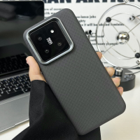 新款鉆紋皮革全包適用于小米14pro全包大孔Xiaomi14磁吸14商務奢華小米14pro金屬鏡頭框