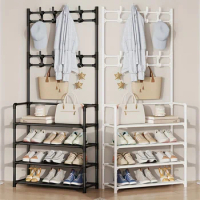 1pc Floor Standing Shoe Hat Rack, Household Shoe Storage Rack, Multi-layer Large Capacity,Combined Multifunctional Shoe Rack