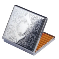 20 Pack Metal Cigarette Holder Stainless Steel Portable Pressure Resistant Cigarette Holder Men's Coarse Cigarette Storage Box
