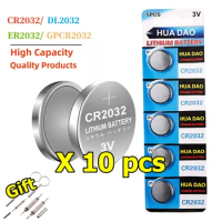 10PCS CR 2032 210mAh 3V Lithium Battery For Watch Toy Calculator Car Key eletronicos CR2032 DL2032 ECR2032 Button Coin Cells