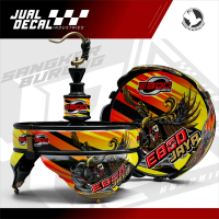 Stiker Tebok Motif RADJAWALI EBOD JAYA Custom Decal Variasi Sangkar Lovebrid Helopet Pleci