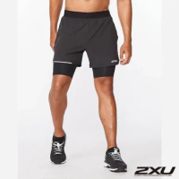 【2XU】男 Aero 2-in-1 5吋短褲.壓縮短褲.緊身彈力褲.壓力褲/2XMR6535BBLKSRF 黑/反光銀