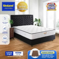 Uniland Springbed Rivera Brilliant Firmtop Spring Bed Full Set 90 x 200 Grey