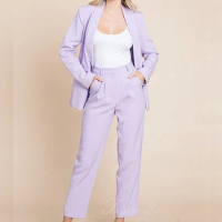Tesco 2 Fashion Women's Suit Lapel Suit For Women Long Sleeve Women Suit 2 Piece Jacket Blazer Pants