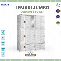 LEMARI PLASTIK JUMBO DENGAN 5 TOWER DAN 5 SUSUN, LEMARI MINIMALIS NAPOLLY