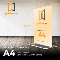 Akrilik Display A4 T PORTRAIT / Tempat Brosur/ TENT CARD ACRYLIC 1.5MM