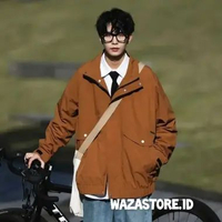 MND Jaket Pria Dewasa | Jaket Vintage Korean Retro Taslan Jaket Varsity Jacket Polyester Garmostyle 