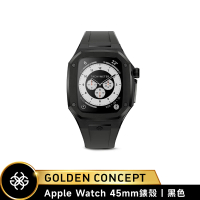 【Golden Concept】Apple Watch 45mm 保護殼 SP45 黑錶殼/黑橡膠錶帶(PVD鍍層)