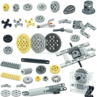 Moc Gear Axle Worm Rack Conector Joint Car Parts Bulk Bricks Particles 46372 3648 76244 DIY Building Block High-Tech Leduo Toy