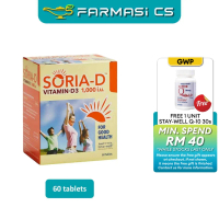 PROMO Live-Well Soria-D Vitamin D3 1000 i.u 60 Tablets EXP:09/2028 [ Soria-d Sunshine Vitamin Farmas