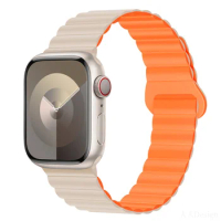 Magnetic Strap For Apple watch band 40mm 44mm 45mm 49mm 41mm 38mm 42mm Silicone Loop Bracelet iWatch series 5 SE 6 7 8 9 Ultra 2