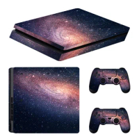 DATA FROG Console Skin Cover For Playstation 4 Slim Console blue Starry Sky Star PS4 Slim Skin Sticker Controller LED Protective