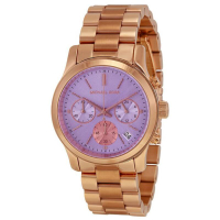 『Marc Jacobs旗艦店』美國代購 Michael Kors 時尚薰衣草紫色錶盤玫瑰金錶帶三眼腕錶