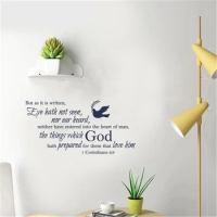 Corinthians 2:9 Bible verses Spanishs vinyls wall stickers Christian living room bedroom wall stickers decorative wallpaper