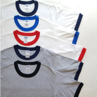 เสื้อยืดกุ๊นแขนกุ๊นคอ Premium Ringer Tee Cotton 5.3 oz