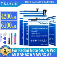 YKaiserin BM22 BN31 BM39 BN36 Battery For Xiaomi 9 M9 For Redmi Note5A pro For Xiaomi Mi 8 SE 6X 6 Mi 5 M5 5X Mi A2 bateria