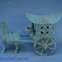 Rare Old Han Dynasty(25---186) bronze carriage statue,best collection&amp;adornment,free shipping