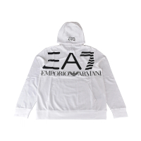 EMPORIO ARMANI EMPORIO ARMANI 大EA7黑字LOGO字母純棉連帽T恤(男款/白)