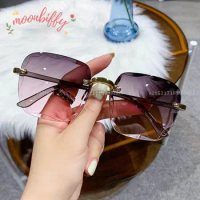 Frameless Cut Edge Sunglasses New Summer Sun Visors Women's Transparent Multi-color Lenses UV400 Women Sunglasses