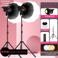 ไฟถ่ายรูป 500W LED ไฟไลฟ์สด ไฟสตูดิโอ with 65cm Lantern Softbox & Stand Studio Live Stream Photo Vid