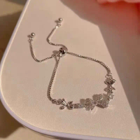 gelang serut titanium anti karat bracelet sweet crystal