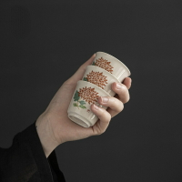 免運 茶具系列 品茗杯草木灰釉 仿古手工陶瓷 個人杯單杯 中式功夫茶具茶杯