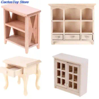 1PCS 1/12 Dollhouse Cabinet Model Chest Cupboard Shelf White Cabinet Dining Display Display Doll House Kitchen Accessories