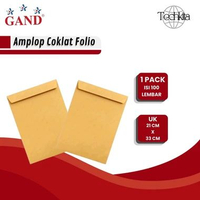 Amplop Coklat Folio GAND Original Isi 100 Pcs | Amplop Besar F4