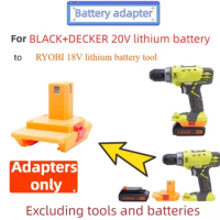For BLACK+DECKER 20V Lithium Battery Adapter To RYOBI 18V Lithium Battery Cordless Electric Drill Converter (Only Adapter)