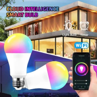 LED Smart Bulbs WiFi Voice E27 Remote Control Dimming RGBCW Interior Lighting Bedside Bedroom Home Decoration Smart Lamp Bulb