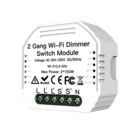 Tuya Dimmable Switch 2 Gang Work With Alexa Home Dimmers Switch Module Dimmer Module Switch Smart Life 2 Way Light Led