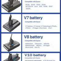 8000mAh for Dyson V6 V7 V8 V10 Rechargeable Bateria SV10 SV11 SV12 SV09 Vacuum Cleaner Battery DC58 Battery for Sony Battery Cel