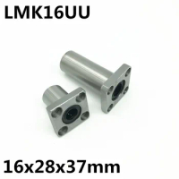 2pcs LMK16UU for 16mm shaft linear bearing square flange ball bearing bush 16x28x37 mm LMK16 Free Shipping