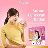 2 Pcs Sabun Susu Collagen SLINKY - PROMO Pemutih Badan Cerah Alami Original BPOM 55 gr